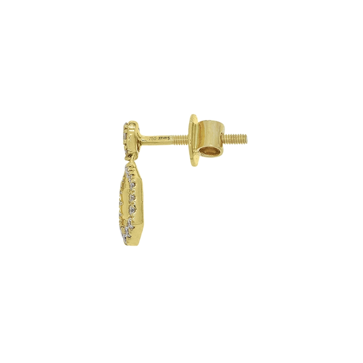 Aretes en oro amarillo de 18 Kilates, Figuras geométricas, con diamantes de 0.26 Ct