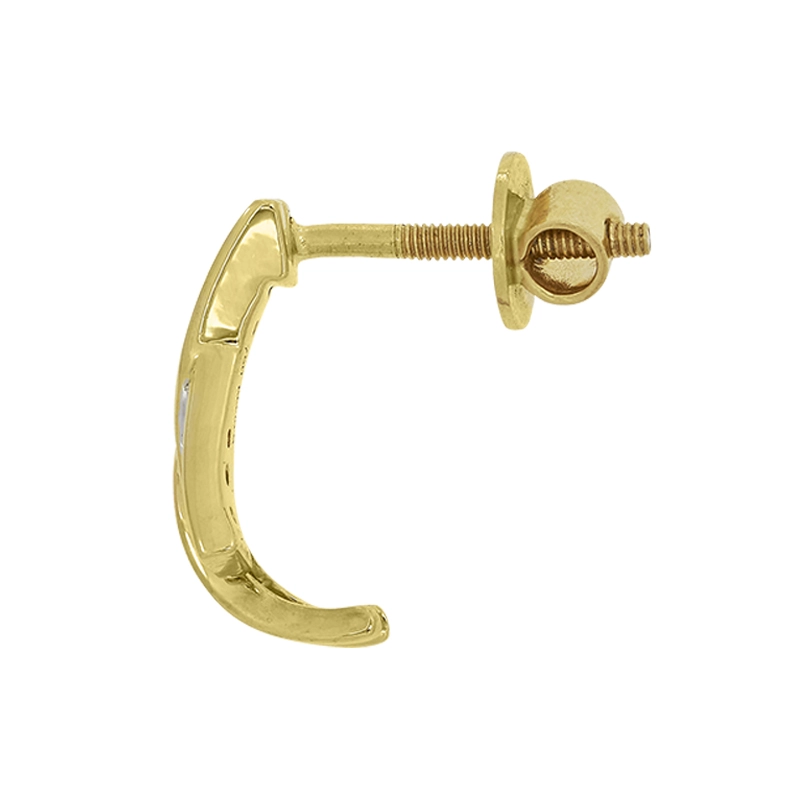 Aretes en oro amarillo de 18 Kilates, Franjas, con diamantes de 0.08 Ct