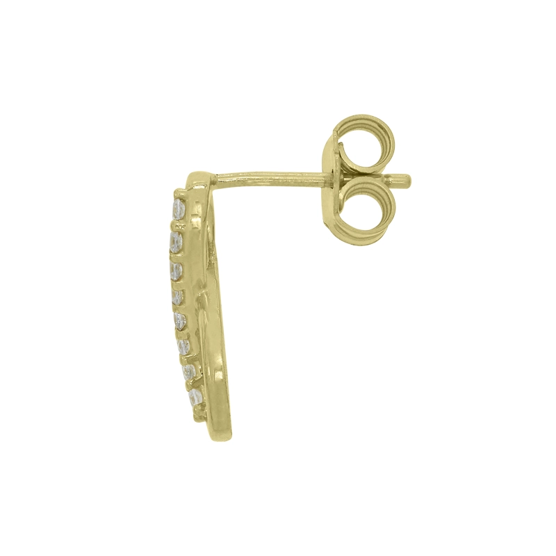 Aretes en oro amarillo de 18 Kilates, Infinito, con zircones
