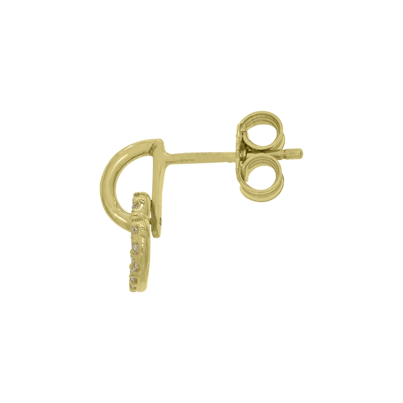 Aretes de corazón en oro amarillo de 18 Kilates, con zircones