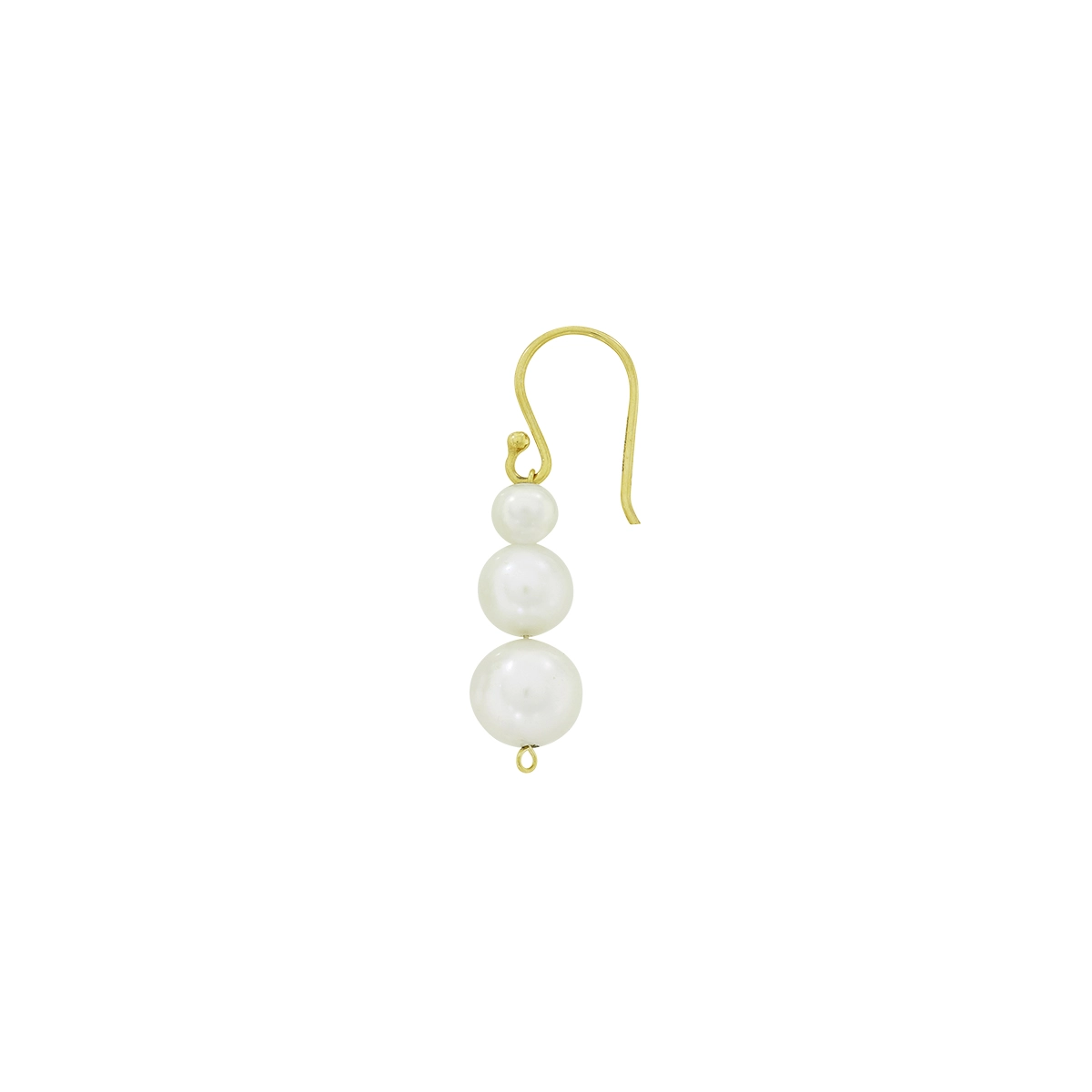 Aretes en oro amarillo de 18 Kilates, Tiras, con perlas centrales de 4 mm de ancho aprox