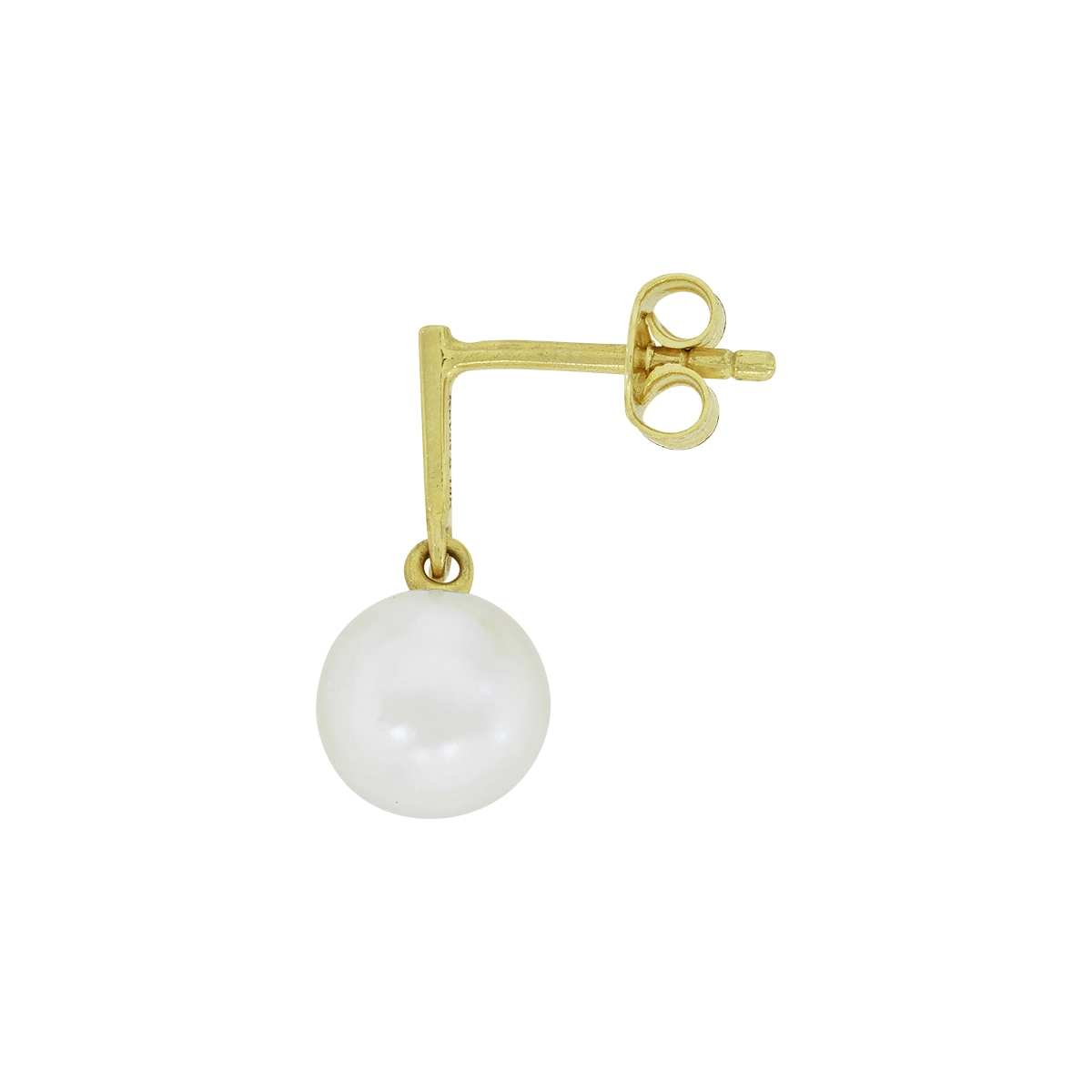 Aretes en oro amarillo de 18 Kilates, Barras, con perlas centrales de 7 mm de ancho aprox