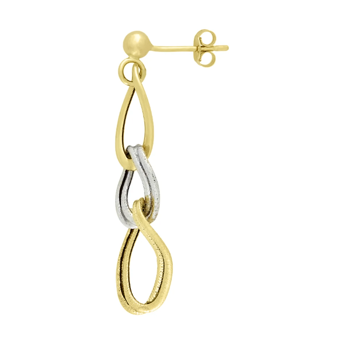 Aretes en oro amarillo de 18 Kilates con visos, Figuras geométricas