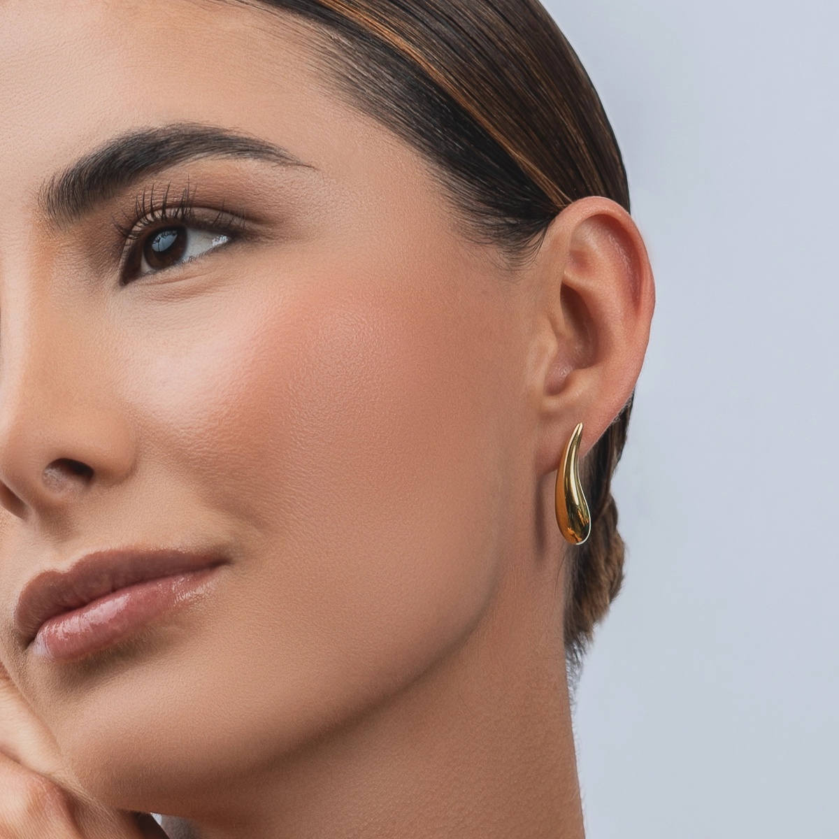Aretes en oro amarillo de 18 Kilates, Gota