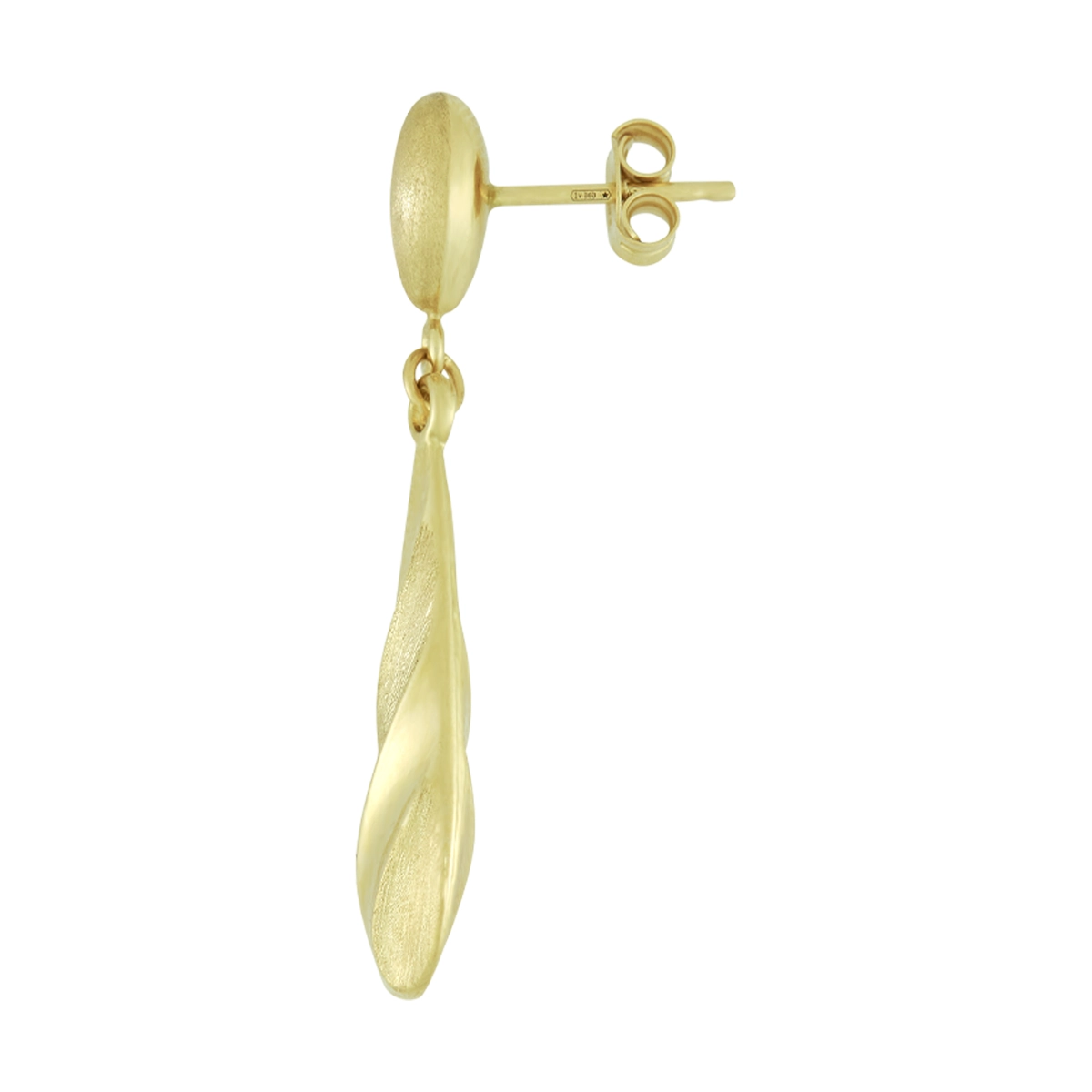 Aretes en oro amarillo de 18 Kilates satinado, Lágrima