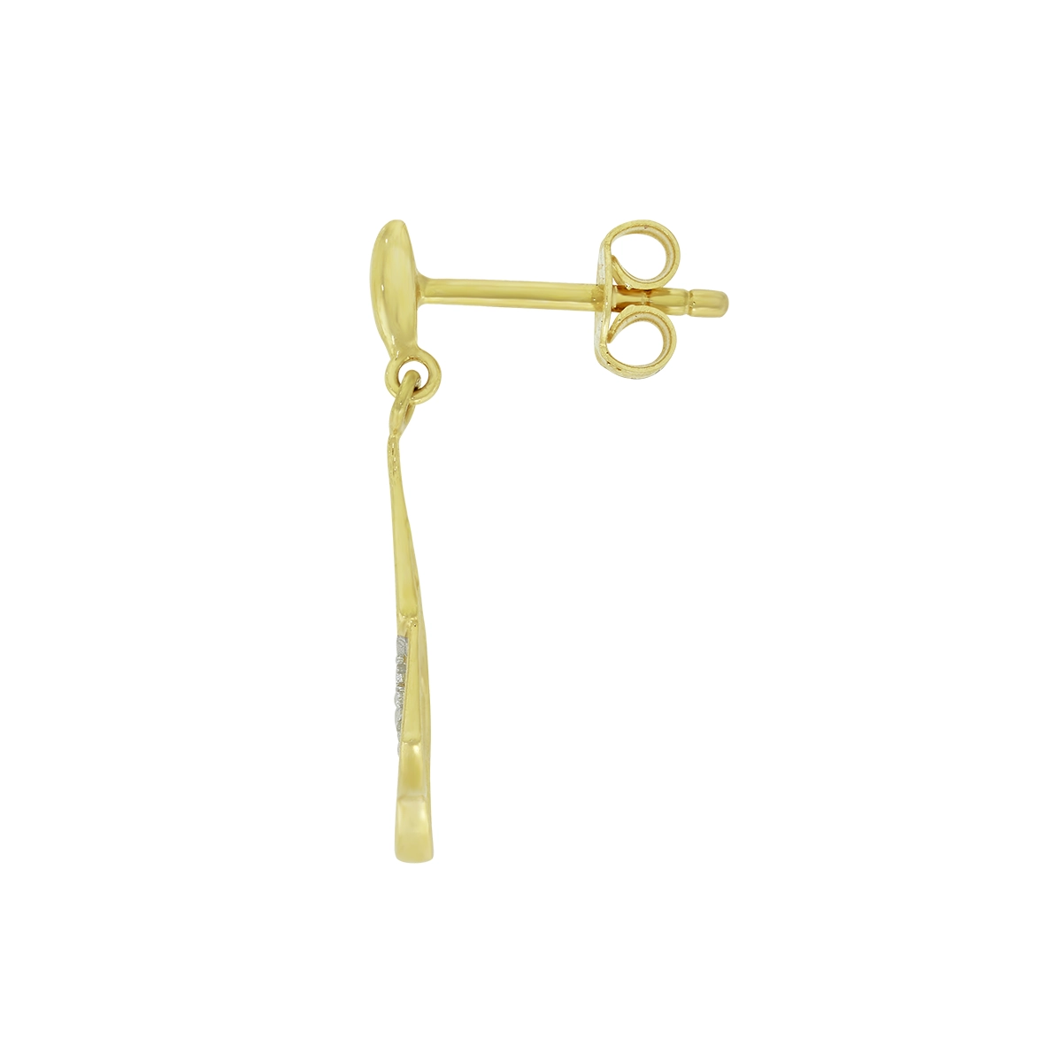 Aretes en oro amarillo de 18 Kilates, Franjas, con diamantes de 0.06 Ct