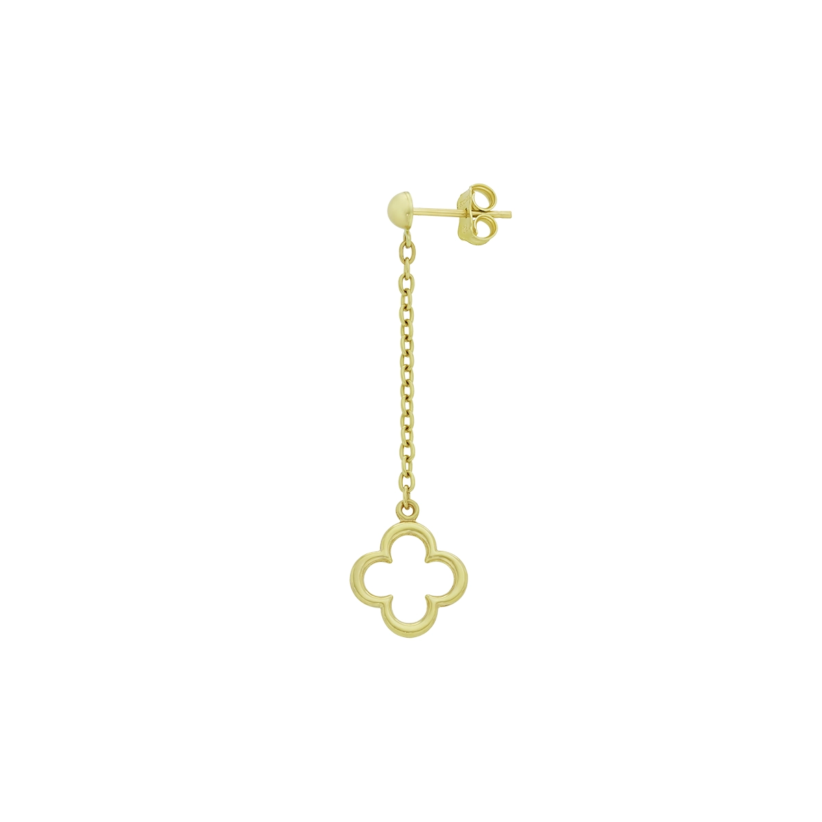 Aretes en oro amarillo de 18 Kilates, Flores, 1.50 mm. de ancho