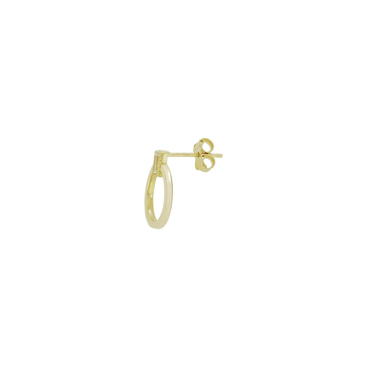 Aretes en oro amarillo de 18 Kilates, Figuras geométricas, con zircón central