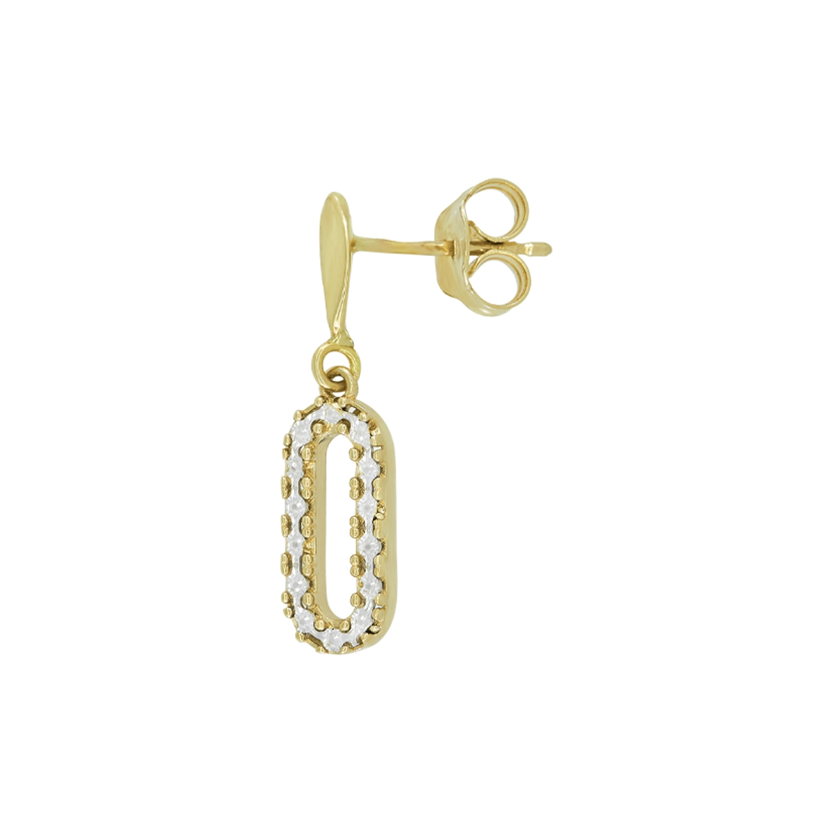 Aretes en oro amarillo de 18 Kilates con visos, Figuras geométricas