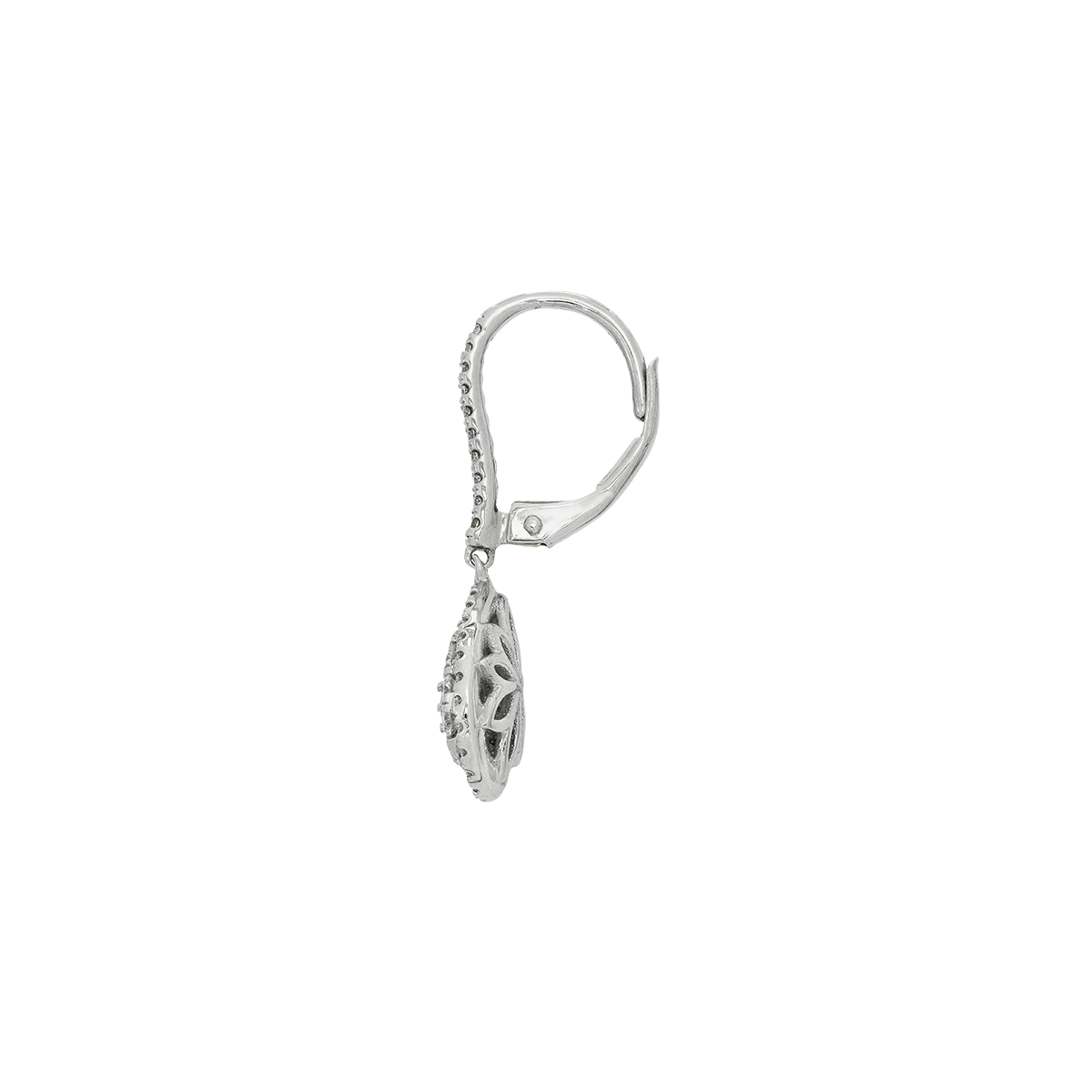 Aretes en oro blanco de 18 Kilates, Lágrima, con diamantes de 0.80 Ct