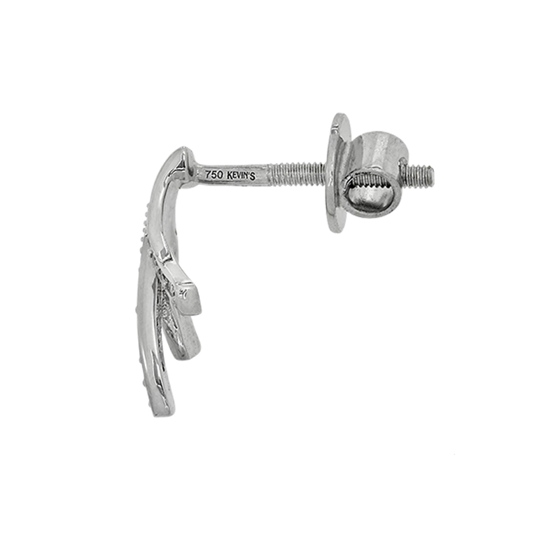 Aretes en oro blanco de 18 Kilates, Franjas, con diamantes de 0.09 Ct