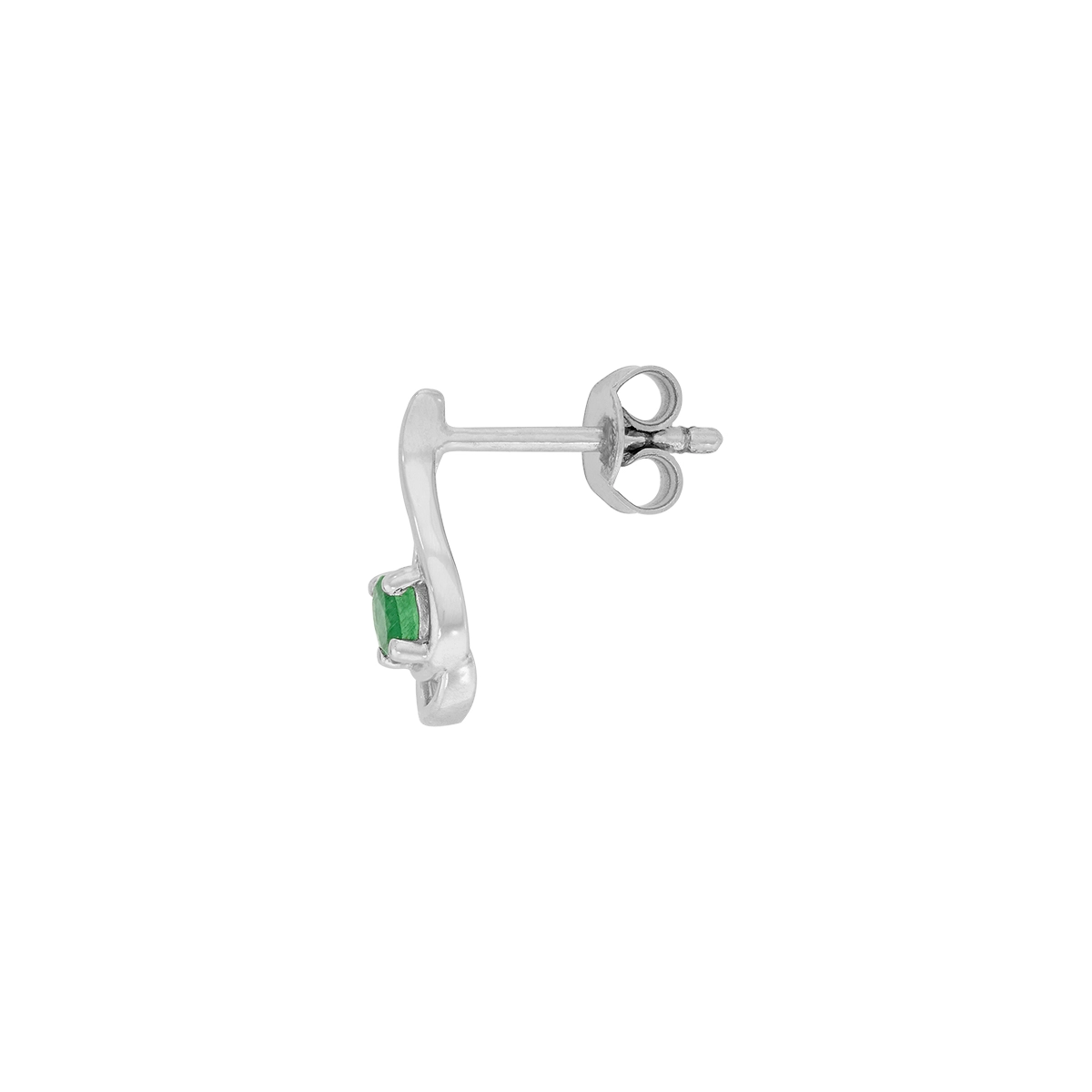 Topos en oro blanco de 18 Kilates, Franja, con 2 esmeraldas centrales de 0.30 Ct