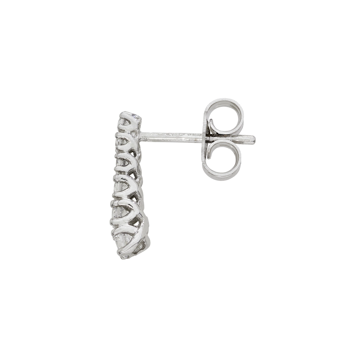 Aretes en oro blanco de 18 Kilates, Barras, con zircones