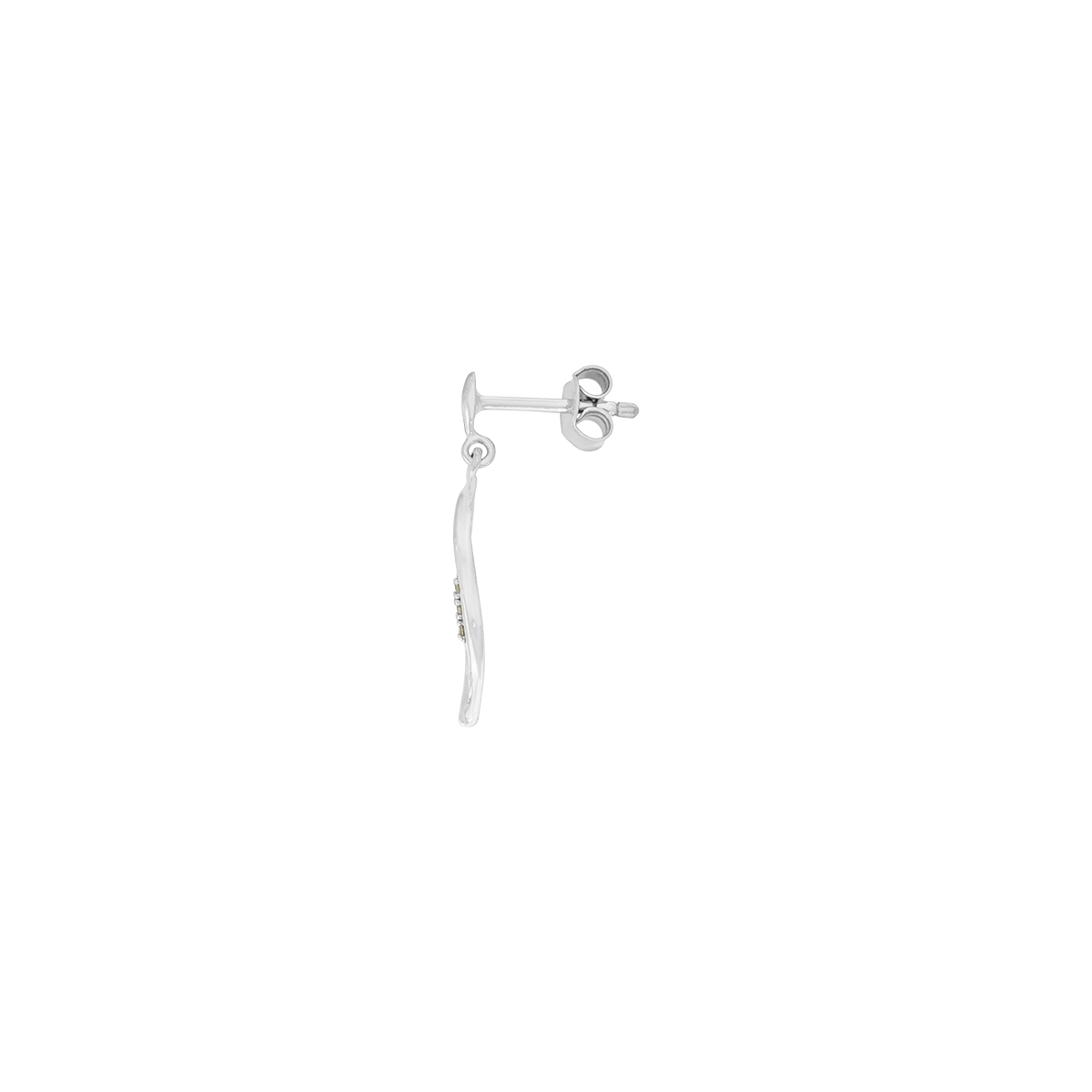 Aretes en oro blanco de 18 Kilates, Hoja, con diamantes de 0.03 Ct