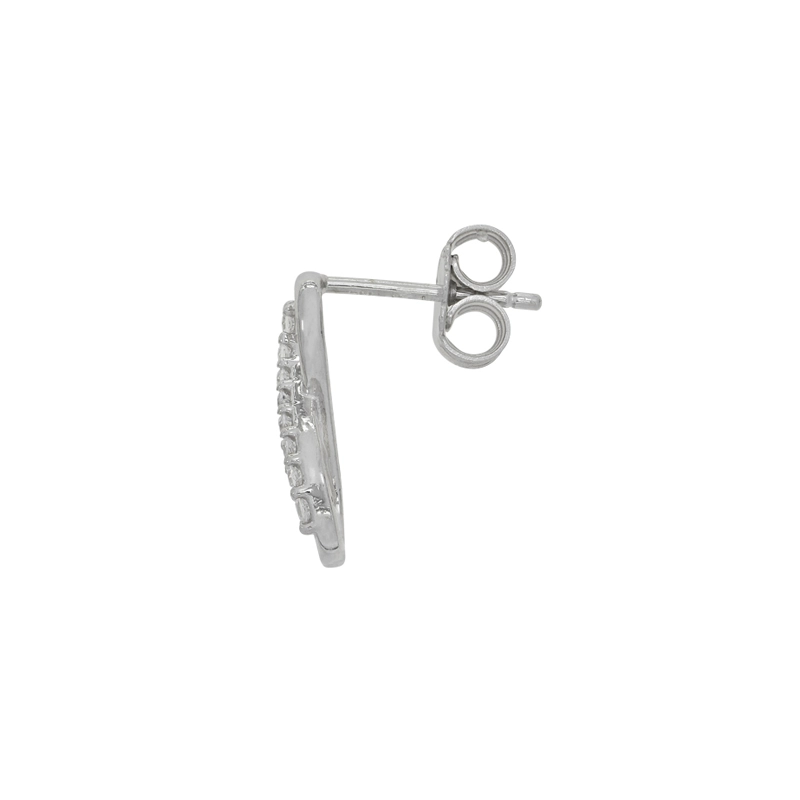 Aretes en oro blanco de 18 Kilates, Infinito, con zircones