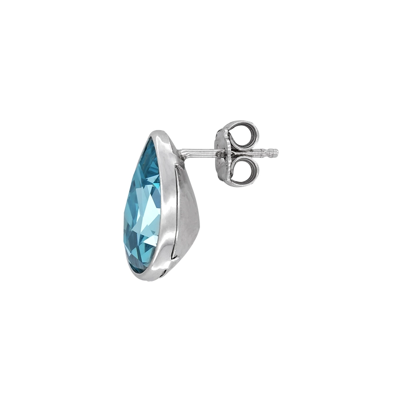 Aretes en plata Ley 925, Lágrima, con 2 cristales centrales, de la coleccion Sueños