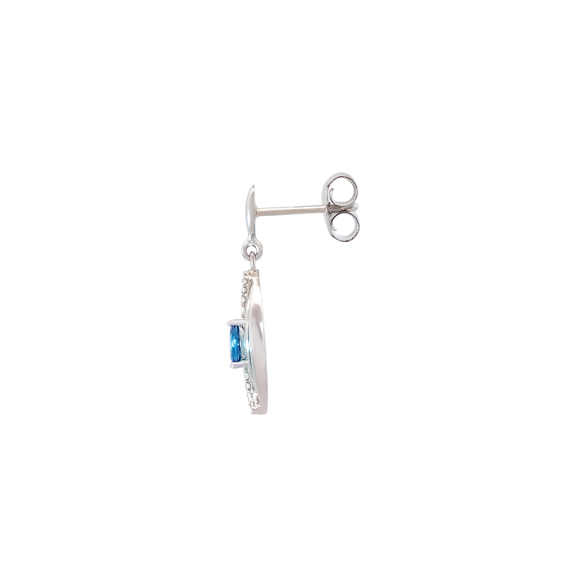 Aretes en plata Ley 925, Hoja, con 2 zircones centrales y decoración en zircones, de la coleccion Sueños