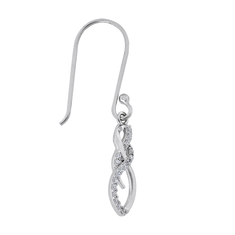 Aretes en plata Ley 925, Franjas, con zircones, de la coleccion Sueños