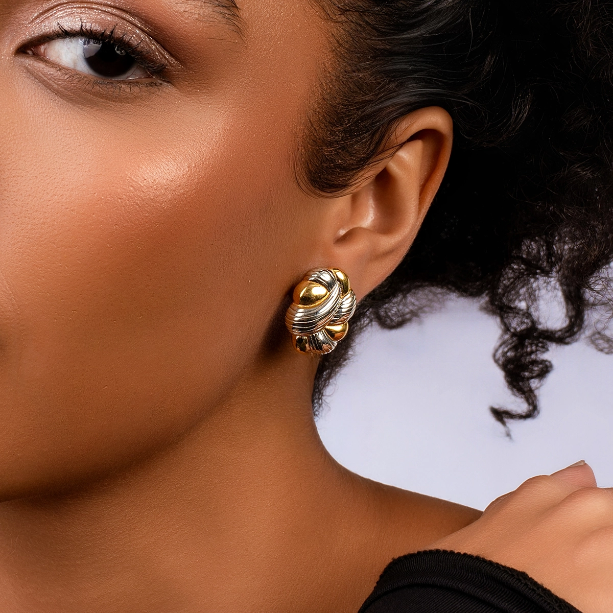 Aretes en plata Ley 925 con visos, Franjas, de la coleccion Sueños