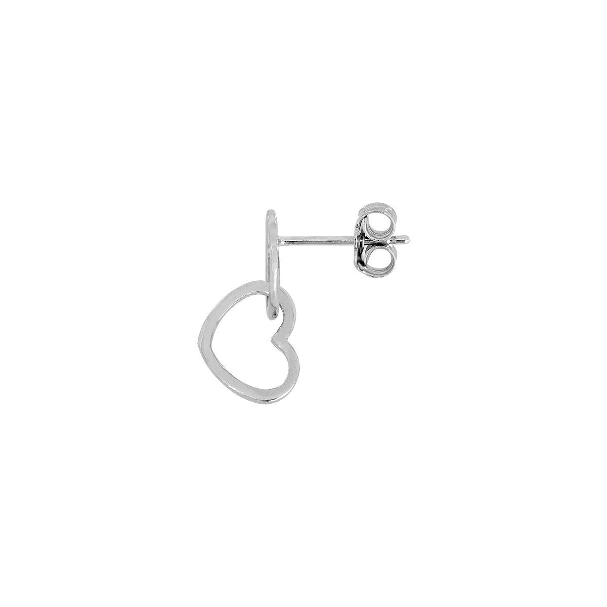 Aretes en plata Ley 925, Corazón, de la coleccion Sueños