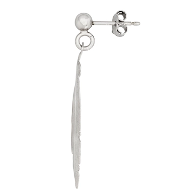 Aretes en plata Ley 925 con visos, Pluma, de la coleccion Sueños