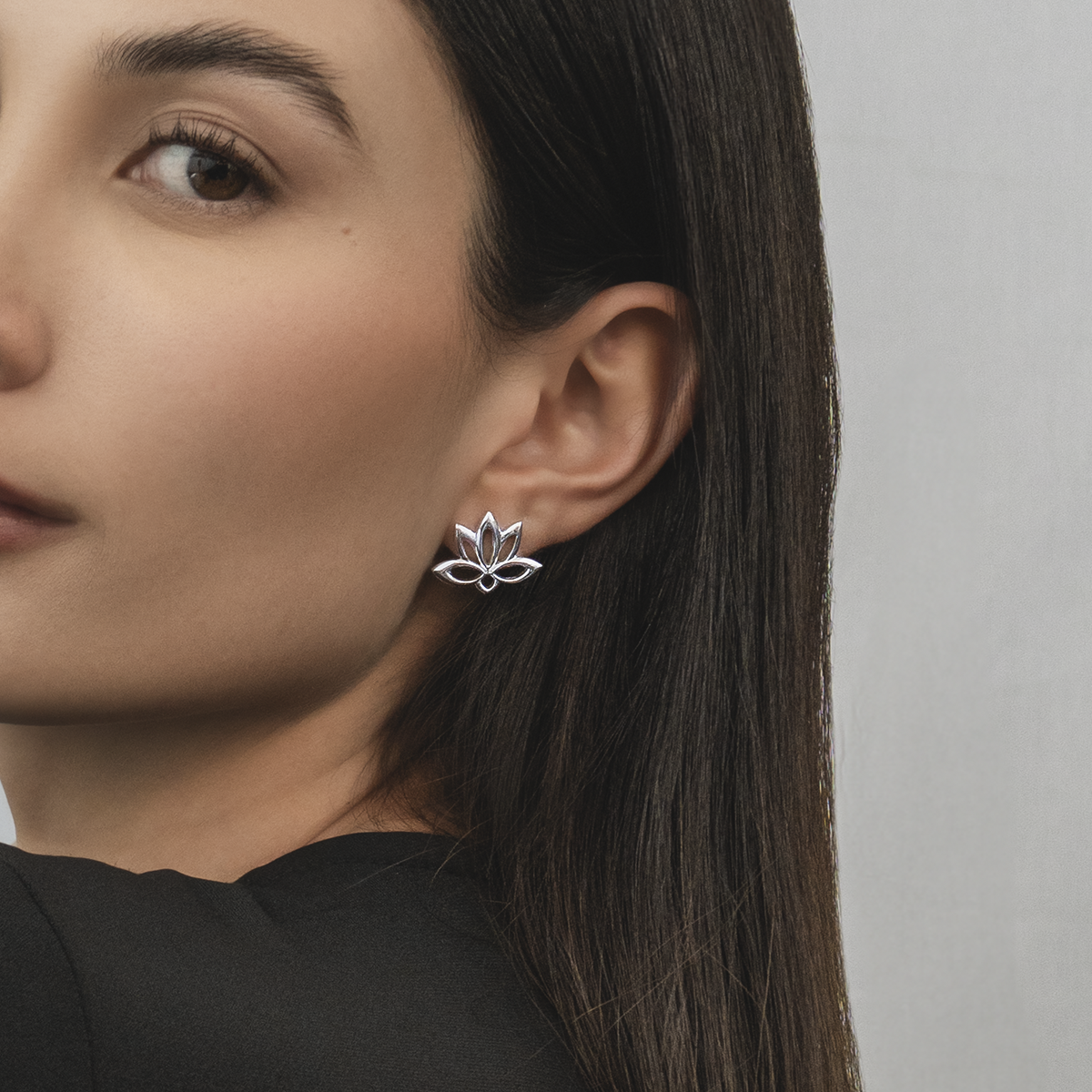 Aretes en plata Ley 925, Flores