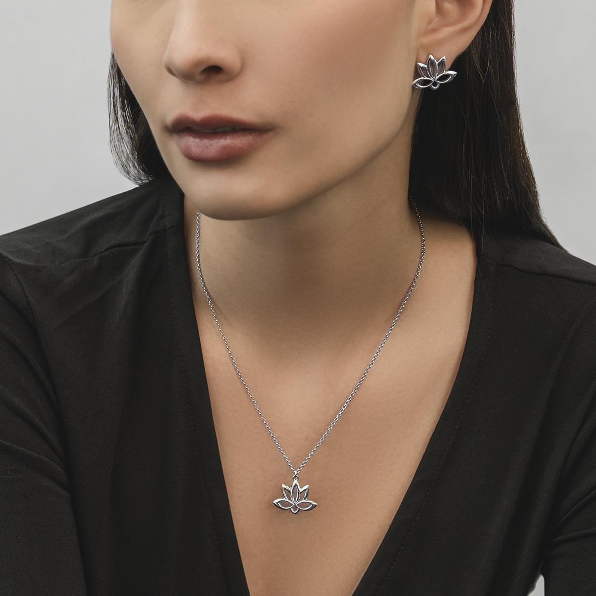 Aretes en plata Ley 925, Flores