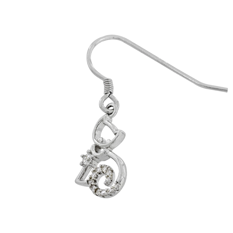 Aretes de gato en plata Ley 925, con cristales -Colección Sueños