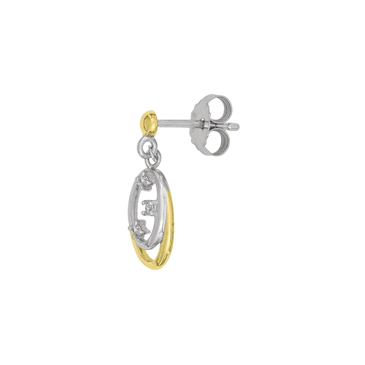 Aretes en plata Ley 925, Figuras geométricas, con cristales, de la coleccion Sueños