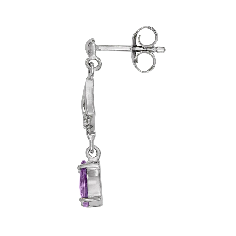 Aretes en plata Ley 925, Figuras geométricas, con 2 cristales centrales y decoración en cristales, de la coleccion Sueños