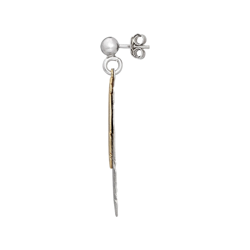 Aretes de pluma en plata Ley 925 - Colección Sueños