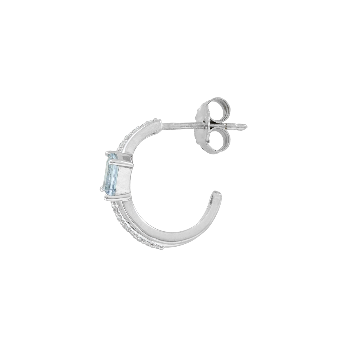 Aretes en plata Ley 925, Franjas, con zircón central y decoración en zircones