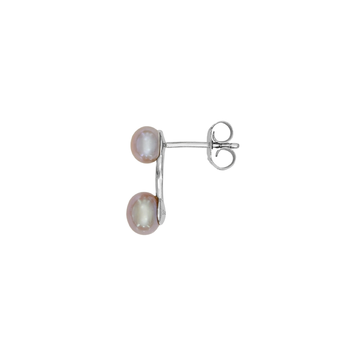 Aretes en plata Ley 925, Franjas, con perla sintéticas, de la coleccion Sueños