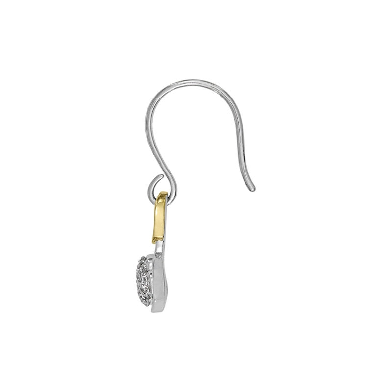 Aretes de corazones en plata Ley 925, con cristales - Colección Sueños