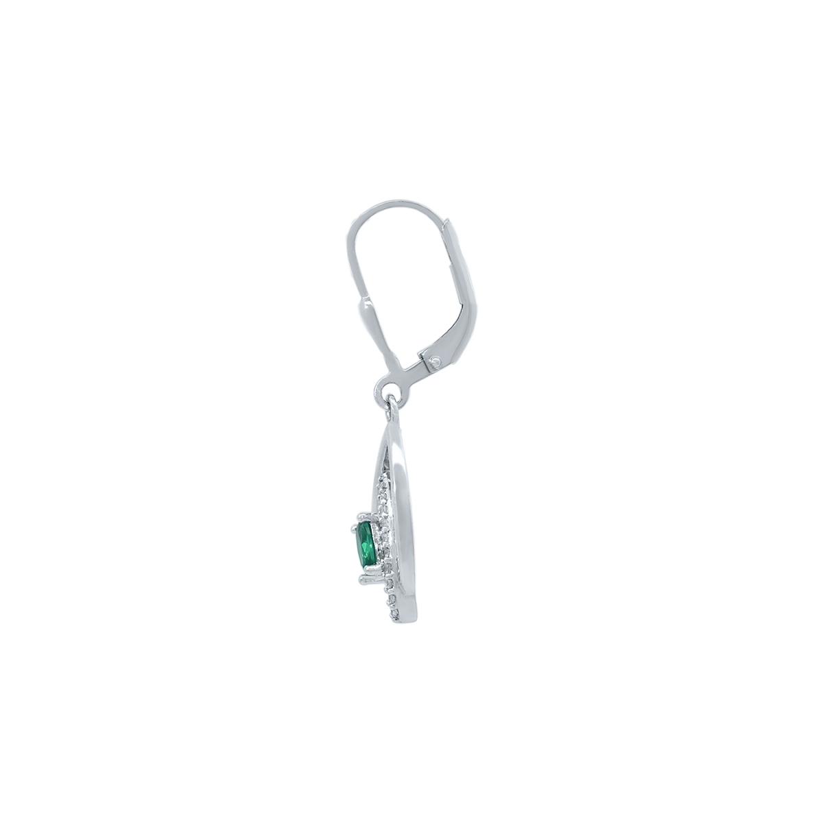 Aretes en plata Ley 925, Hoja, con 2 zircones centrales y decoración en zircones, de la coleccion Sueños