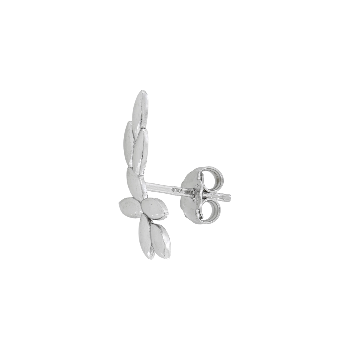 Aretes en plata Ley 925, Hoja, de la coleccion Sueños