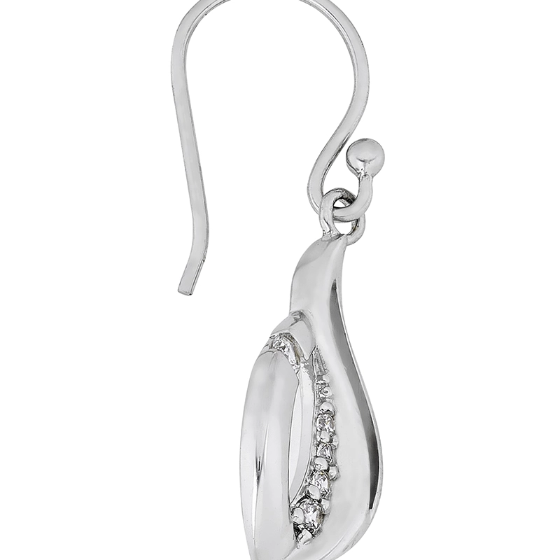 Aretes en plata Ley 925, Lágrima, con zircones, de la coleccion Sueños