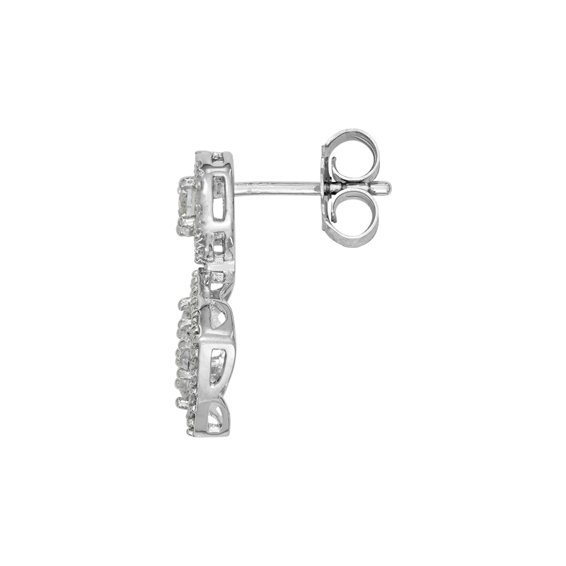 Aretes en plata Ley 925, Uñas+decoración, con cristales, de la coleccion Sueños