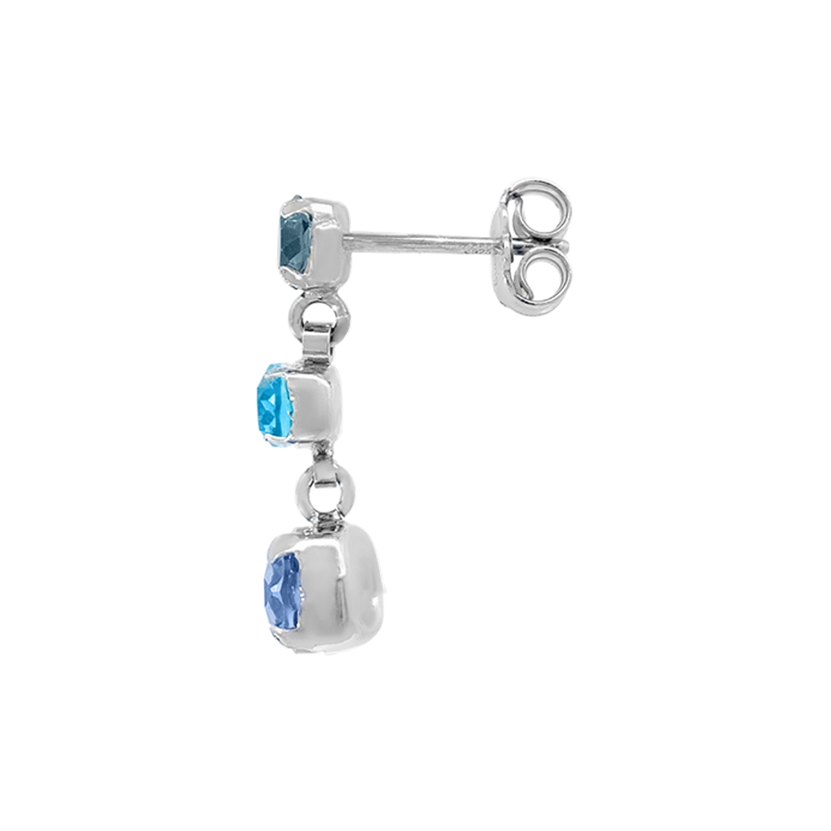 Aretes en plata Ley 925, con cristales, de la coleccion Sueños