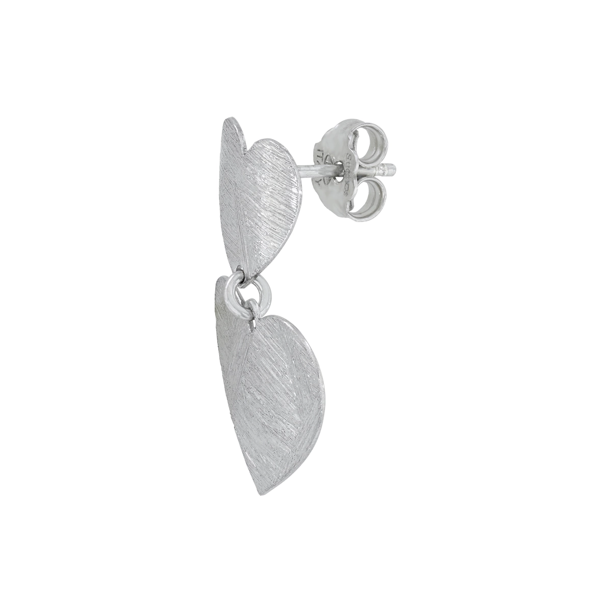 Aretes en plata Ley 925 satinado, Corazón, de la coleccion Sueños