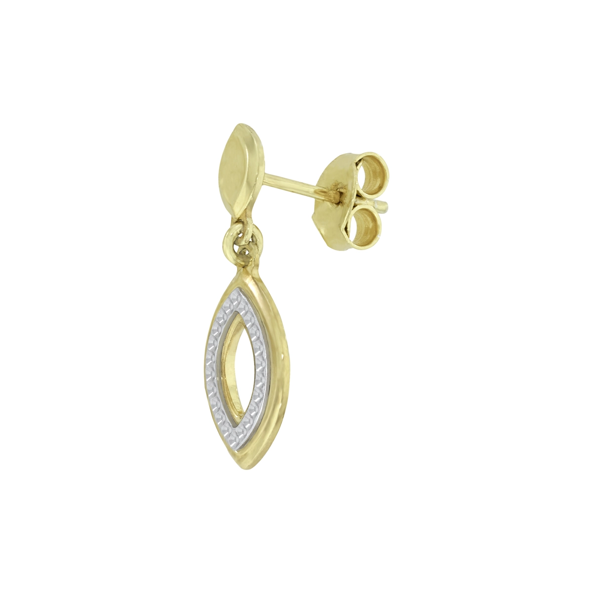 Aretes en plata Ley 925 con visos, Hoja, de la coleccion Sueños