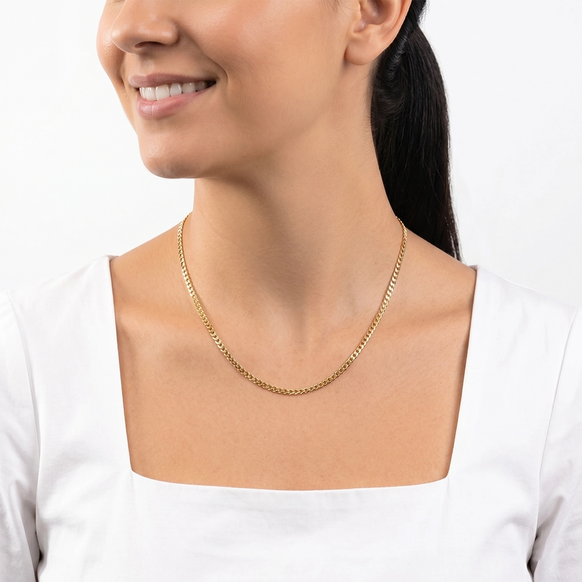 Cadena en oro amarillo de 18 Kilates, Grumette, 45 cm. de largo, 3 mm. de ancho
