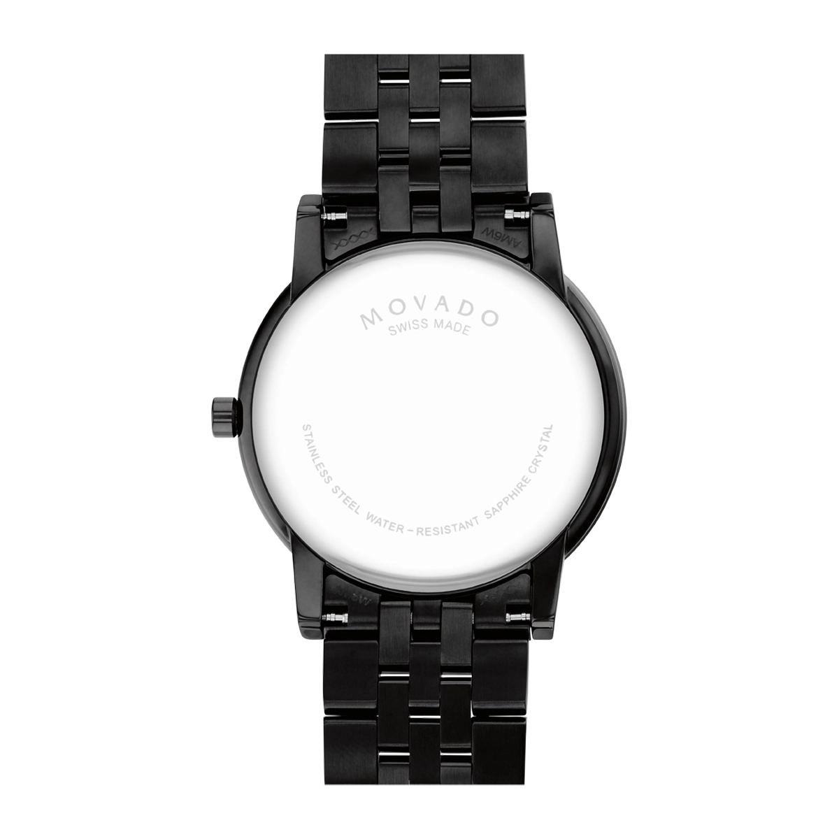 Reloj Movado análogo, para Hombre, tablero redondo color negro, estilo sin números, pulso acero color negro