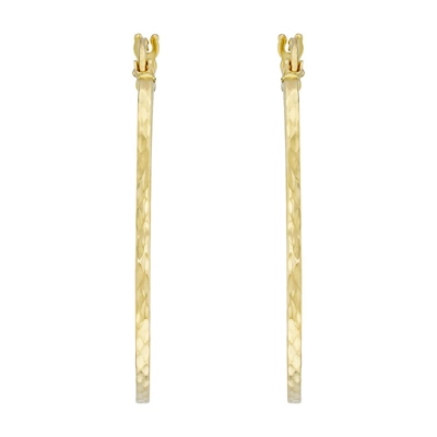 Candongas en oro amarillo de 18 Kilates con visos, Plana, 1.50 mm. de ancho