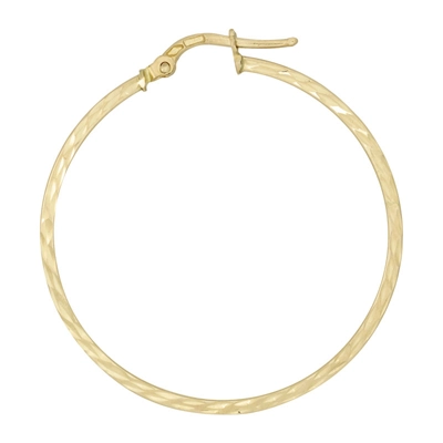 Candongas en oro amarillo de 18 Kilates con visos, Plana, 1.50 mm. de ancho