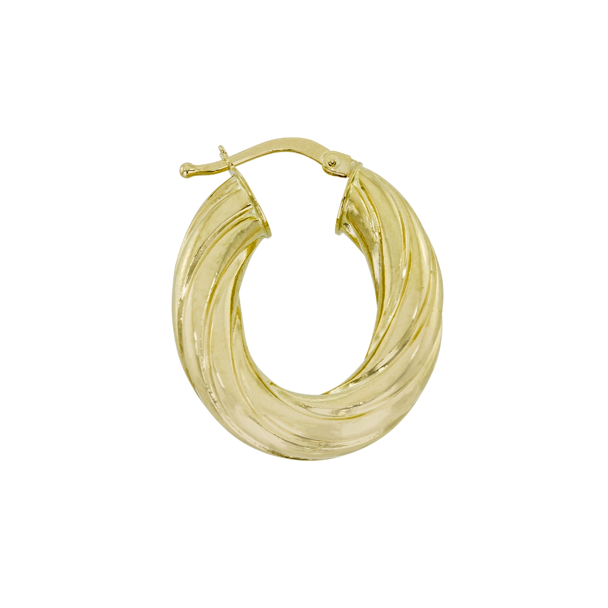 Candongas en oro amarillo de 18 Kilates, Melcocha, 5.50 mm. de ancho