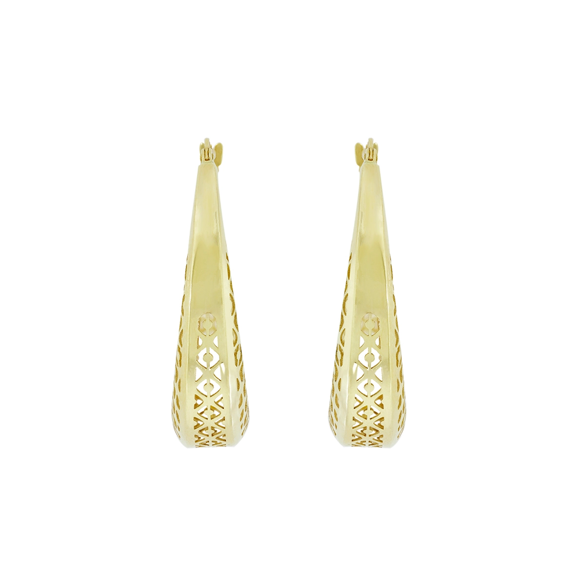 Candongas en oro amarillo de 18 Kilates con visos, Degrade, 3 mm. de ancho