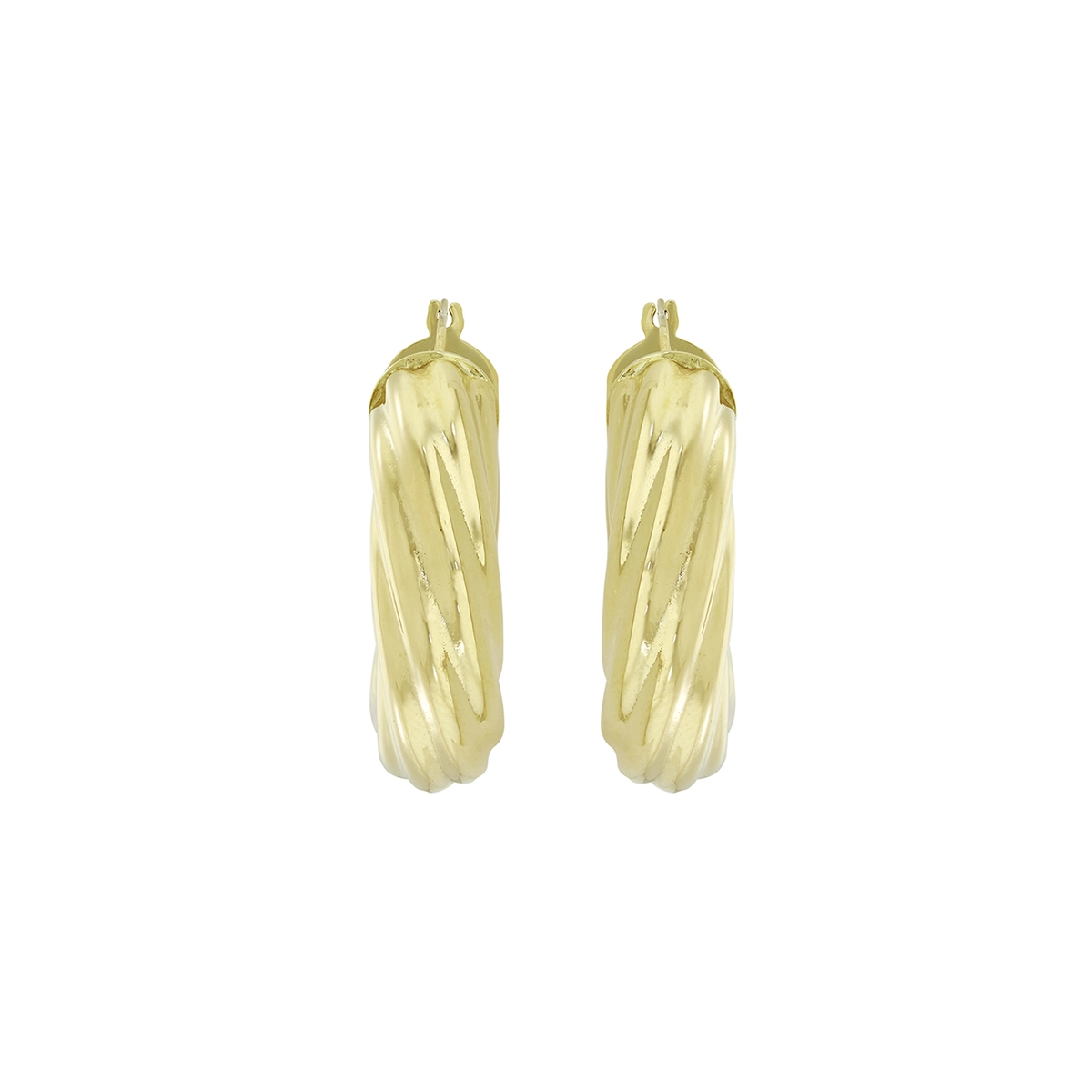 Candongas en oro amarillo de 18 Kilates, Melcocha, 8 mm. de ancho