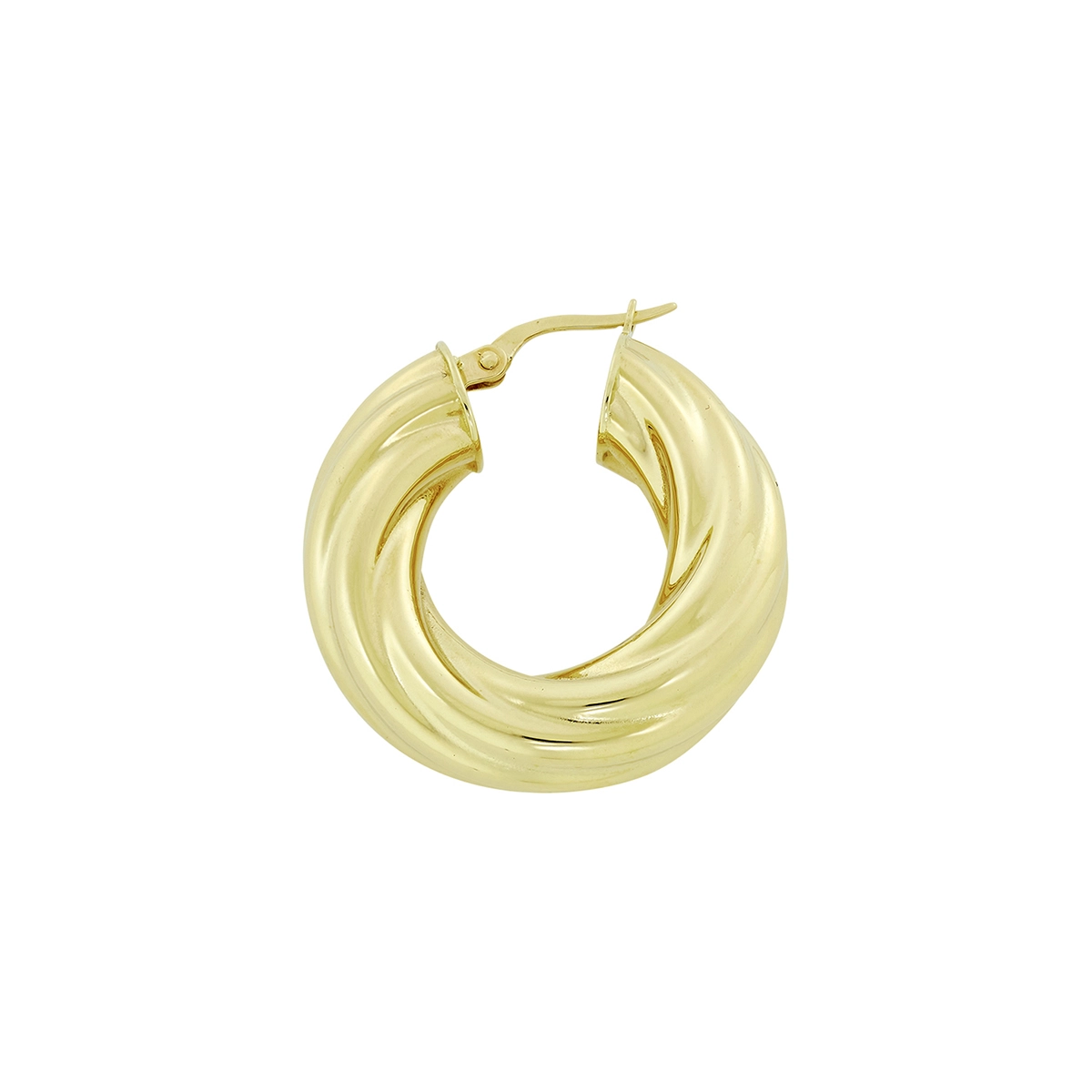 Candongas en oro amarillo de 18 Kilates, Melcocha, 8 mm. de ancho