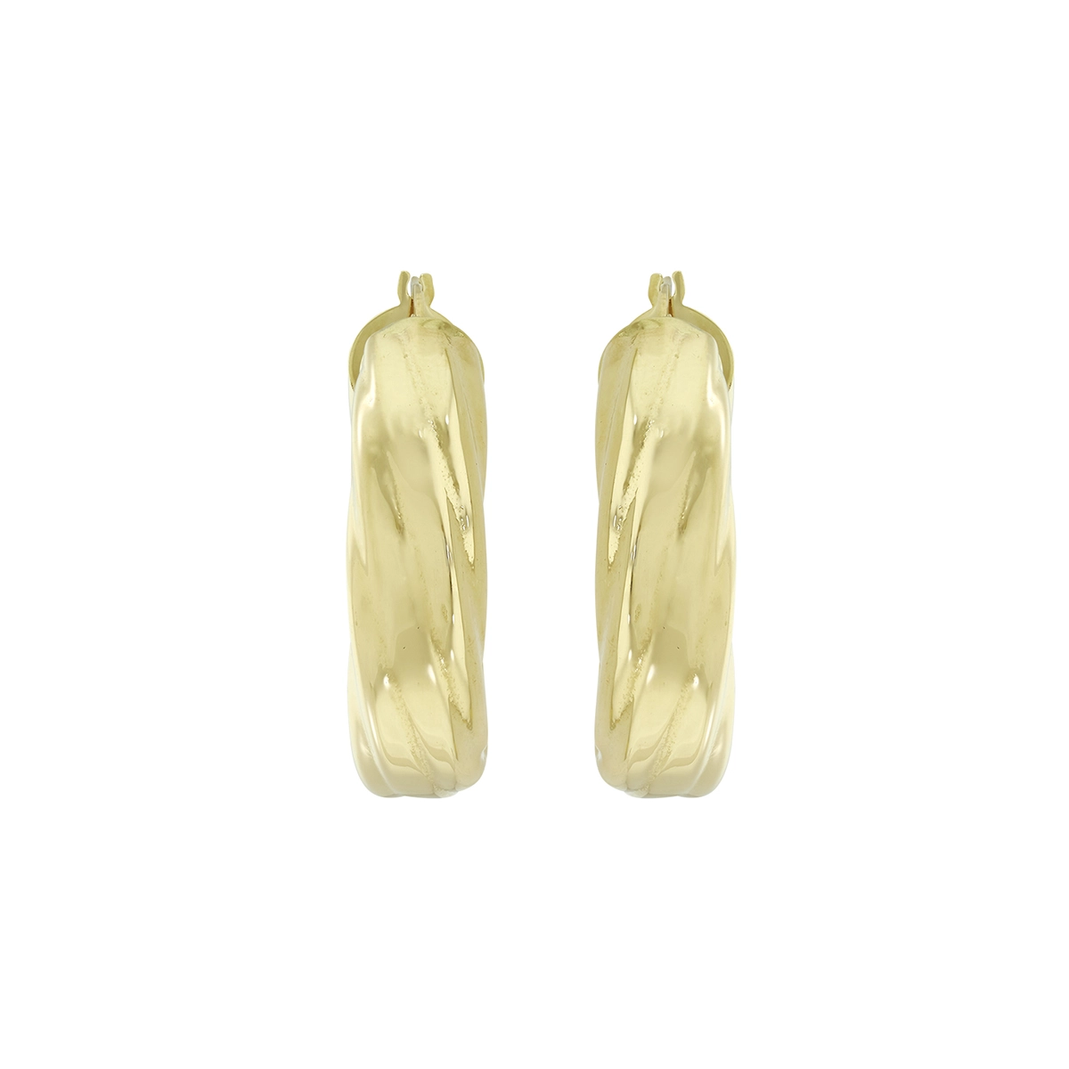 Candongas en oro amarillo de 18 Kilates, Semientorchada, 9 mm. de ancho